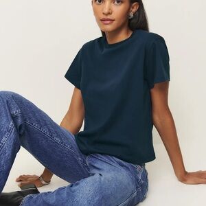 Reformation Rowan Cree Tee - Midnight - Size XS